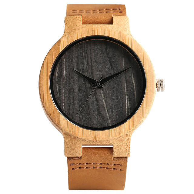 Minimalist Bamboo Wood Man Wrist Watch